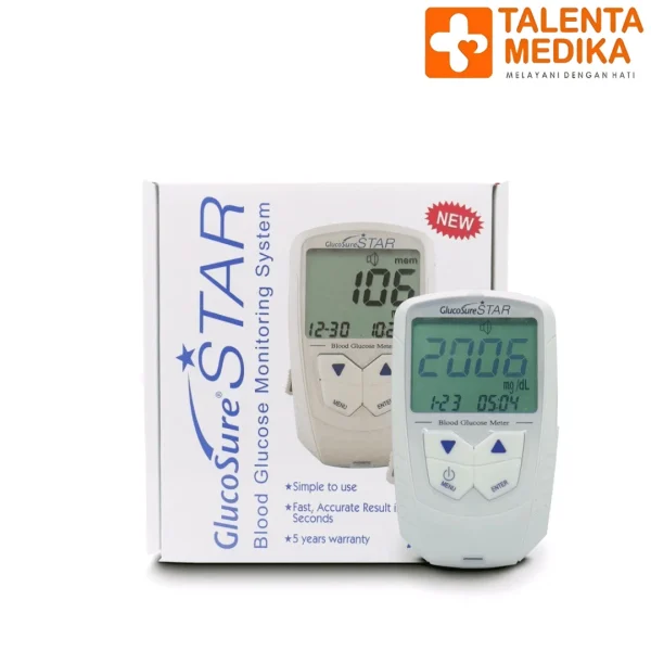 Glucosure Star Blood Glucose - Alat Cek Gula Darah / Glukosa