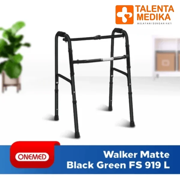 Onemed Walker FS 919 L Warna Matte Black Green - Alat Bantu Berjalan