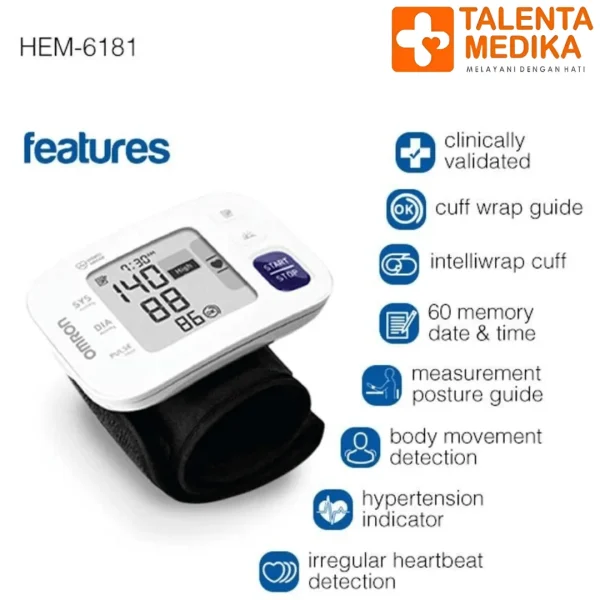 Tensimeter Digital Wrist OMRON HEM 6181 - Tensimeter Digital Pergelangan Tangan - Image 3