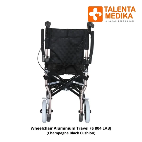 GEA Wheelchair Aluminium Travel FS 804 LABJ (Champagne Black Cushion) - Kursi Roda - Image 3