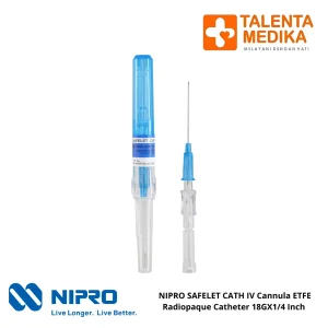 NIPRO SAFELET CATH IV Cannula ETFE Radiopaque Catheter 18GX1 1/4 Inch